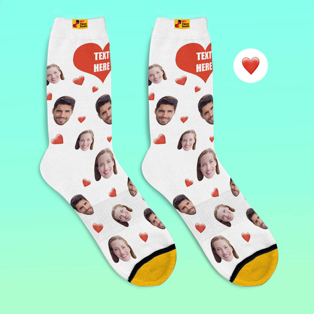 Custom 3D Digital Printed Socks Colorful Candy Series Soft Heart Socks - MyFaceSocksAu
