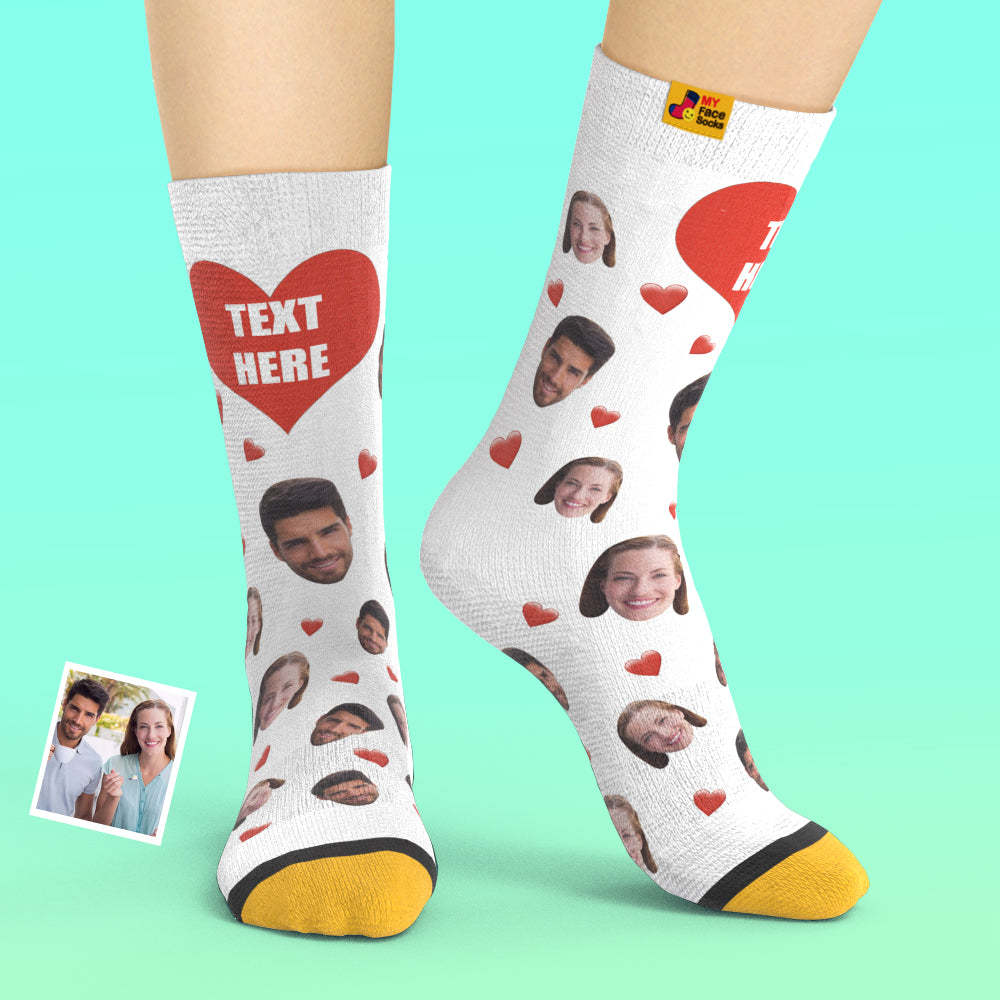 Custom 3D Digital Printed Socks Colorful Candy Series Soft Heart Socks - MyFaceSocksAu