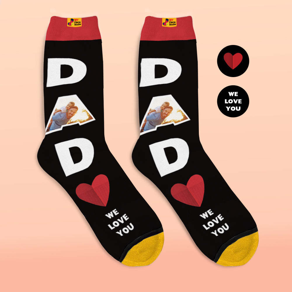 Custom 3D Digital Printed Socks We Love You Gifts For Dad Socks - MyFaceSocksAu