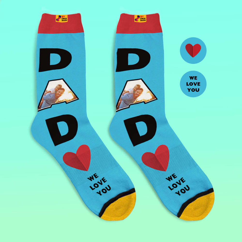 Custom 3D Digital Printed Socks We Love You Gifts For Dad Socks - MyFaceSocksAu