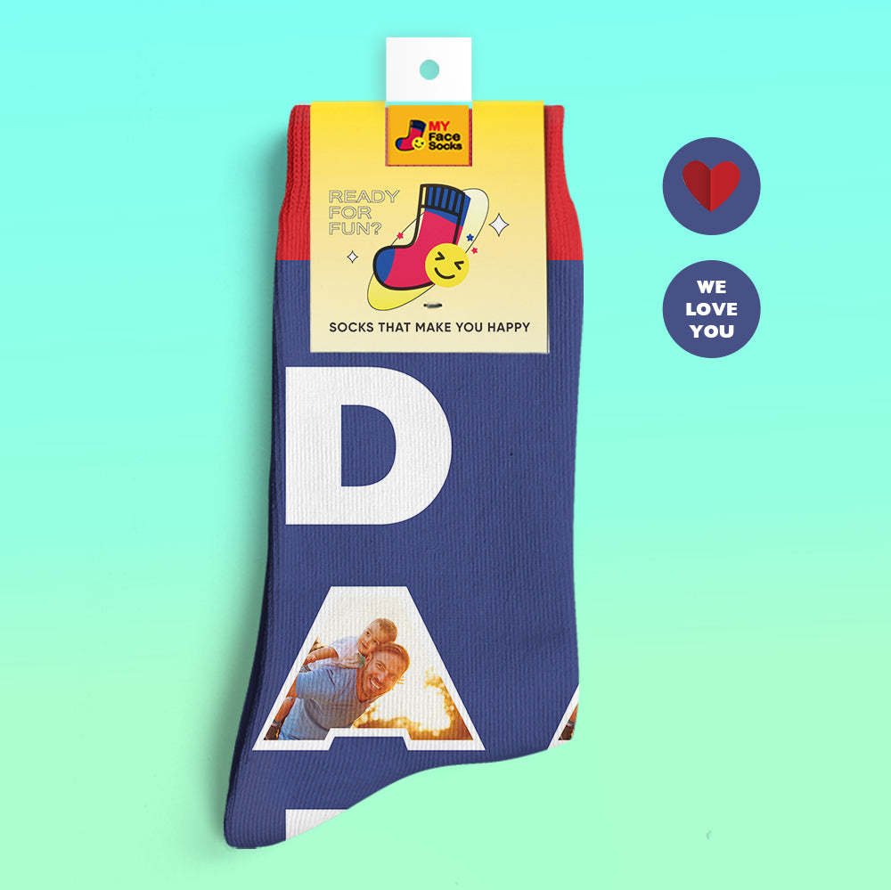 Custom 3D Digital Printed Socks We Love You Gifts For Dad Socks - MyFaceSocksAu