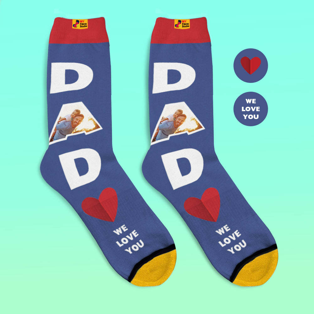 Custom 3D Digital Printed Socks We Love You Gifts For Dad Socks - MyFaceSocksAu