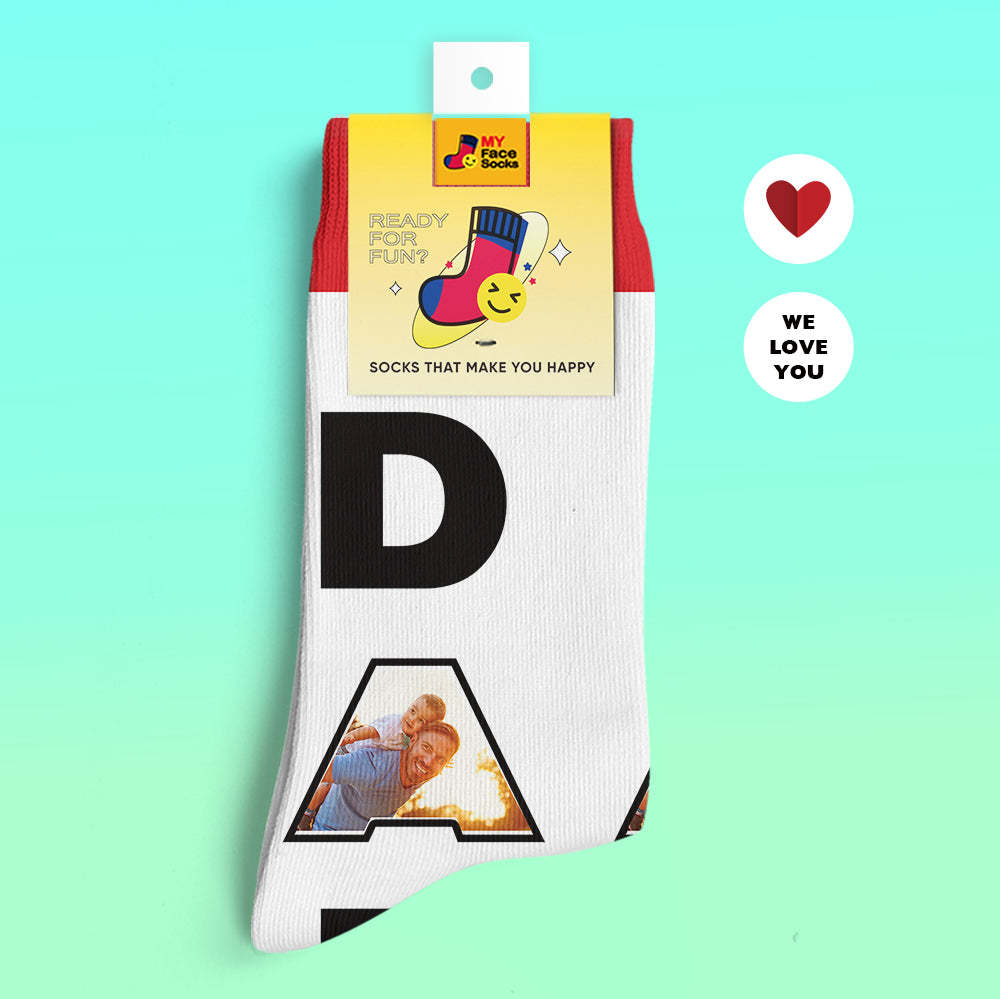 Custom 3D Digital Printed Socks We Love You Gifts For Dad Socks - MyFaceSocksAu