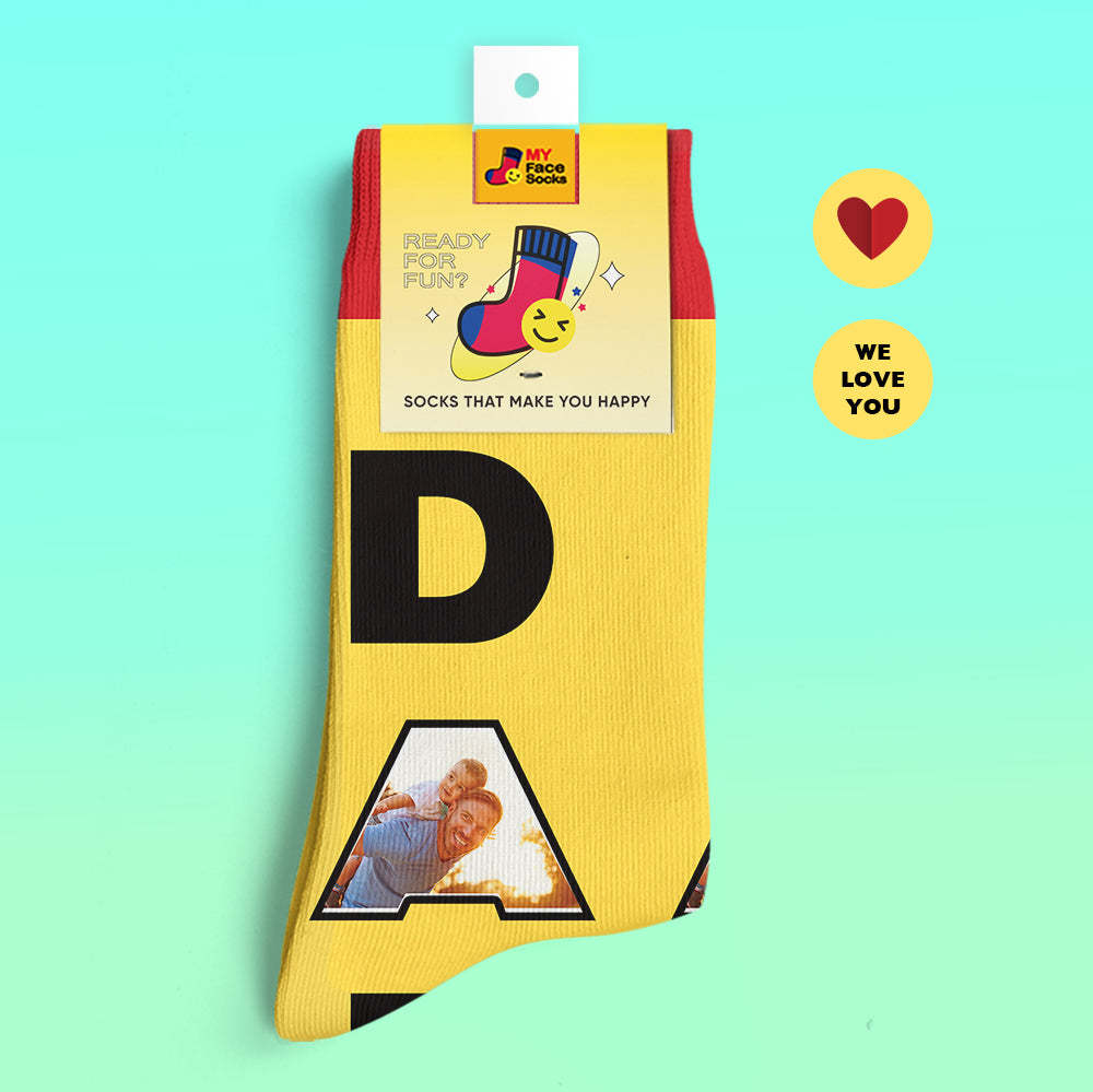 Custom 3D Digital Printed Socks We Love You Gifts For Dad Socks - MyFaceSocksAu