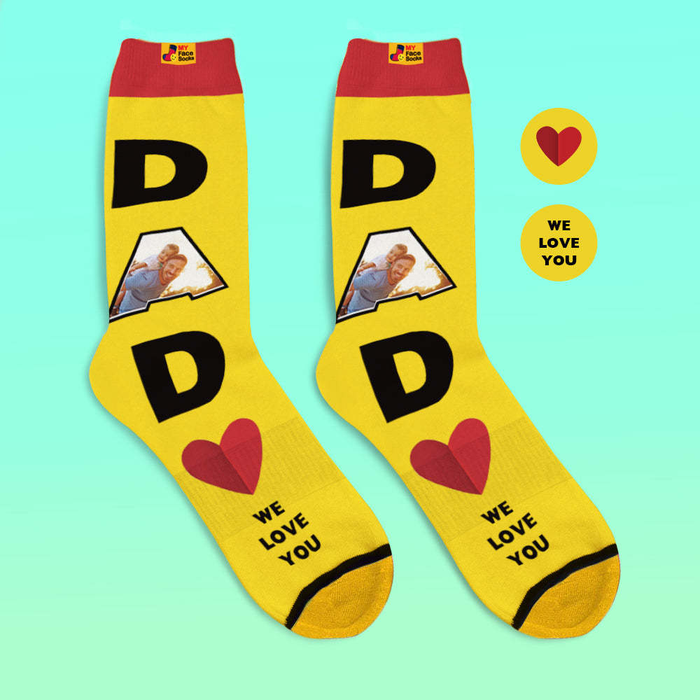 Custom 3D Digital Printed Socks We Love You Gifts For Dad Socks - MyFaceSocksAu