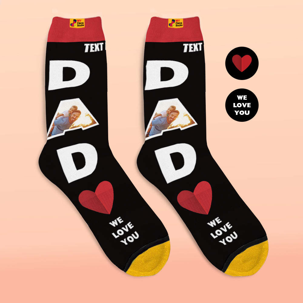 Custom 3D Digital Printed Socks We Love You Gifts For Dad Socks - MyFaceSocksAu