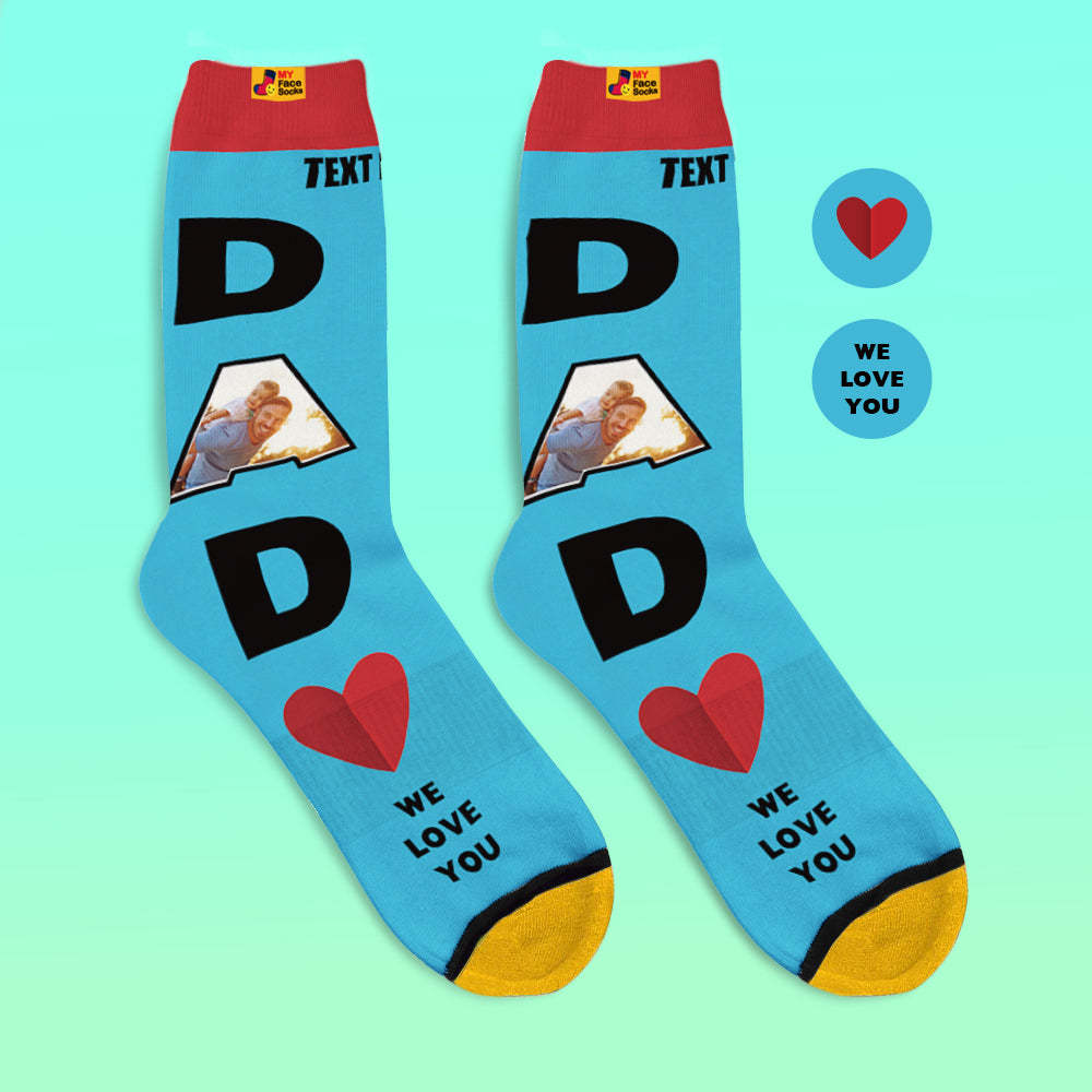 Custom 3D Digital Printed Socks We Love You Gifts For Dad Socks - MyFaceSocksAu