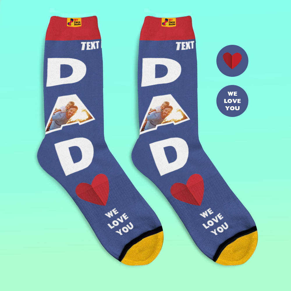 Custom 3D Digital Printed Socks We Love You Gifts For Dad Socks - MyFaceSocksAu