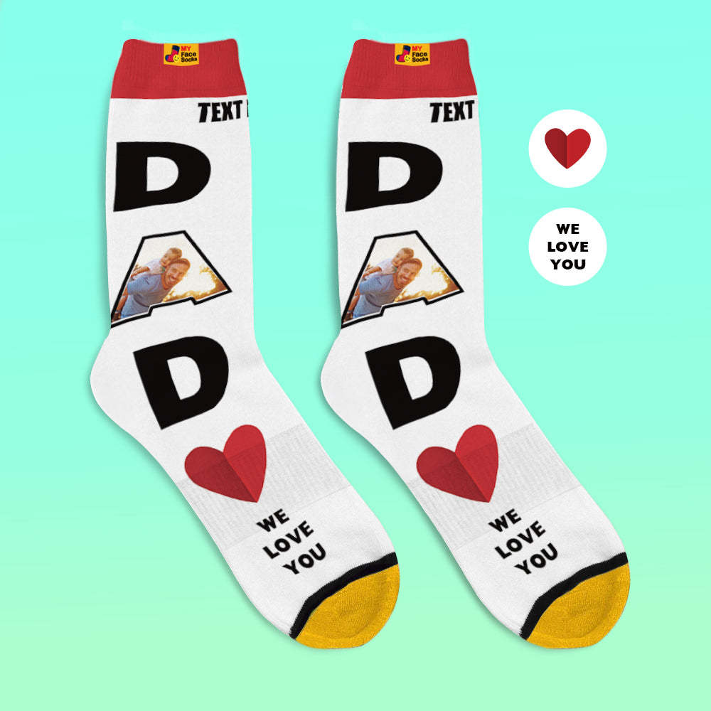 Custom 3D Digital Printed Socks We Love You Gifts For Dad Socks - MyFaceSocksAu