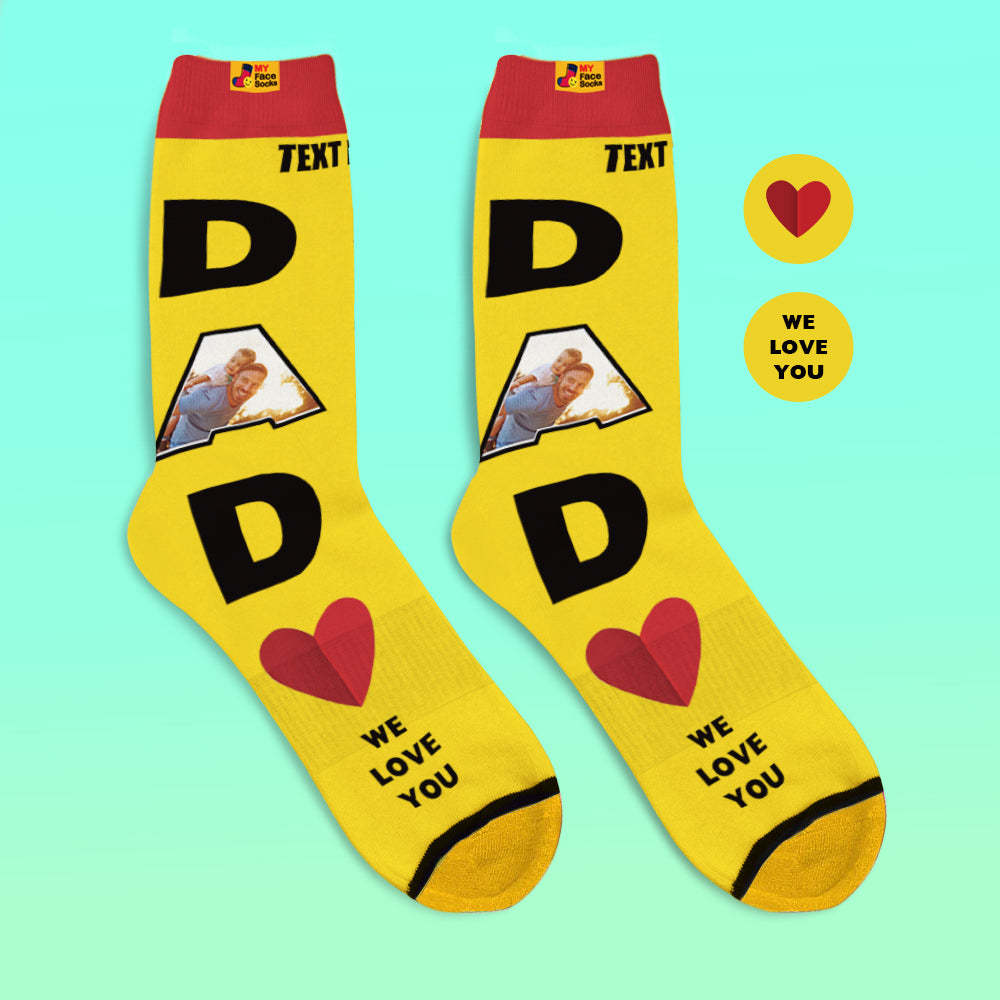 Custom 3D Digital Printed Socks We Love You Gifts For Dad Socks - MyFaceSocksAu