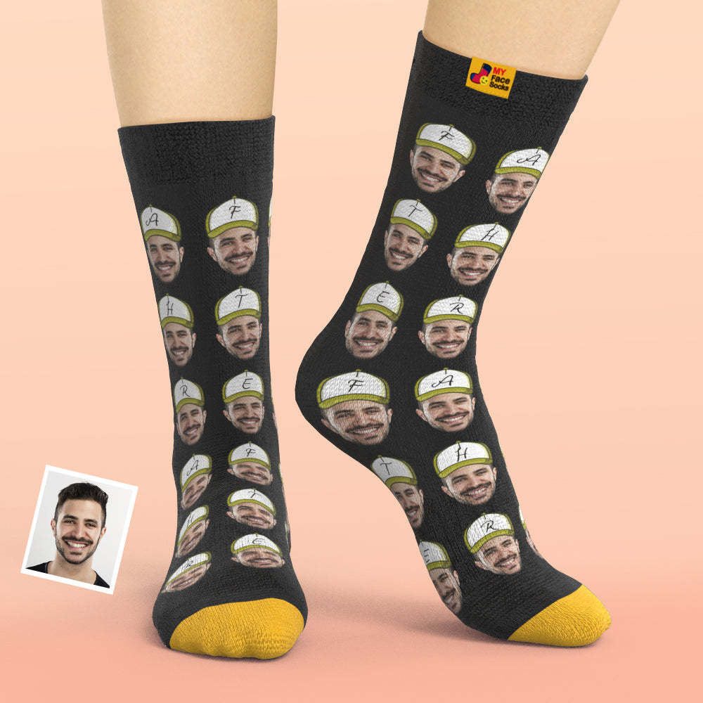 Custom 3D Digital Printed Socks Add Pictures and Name Father Face Socks - MyFaceSocksAu