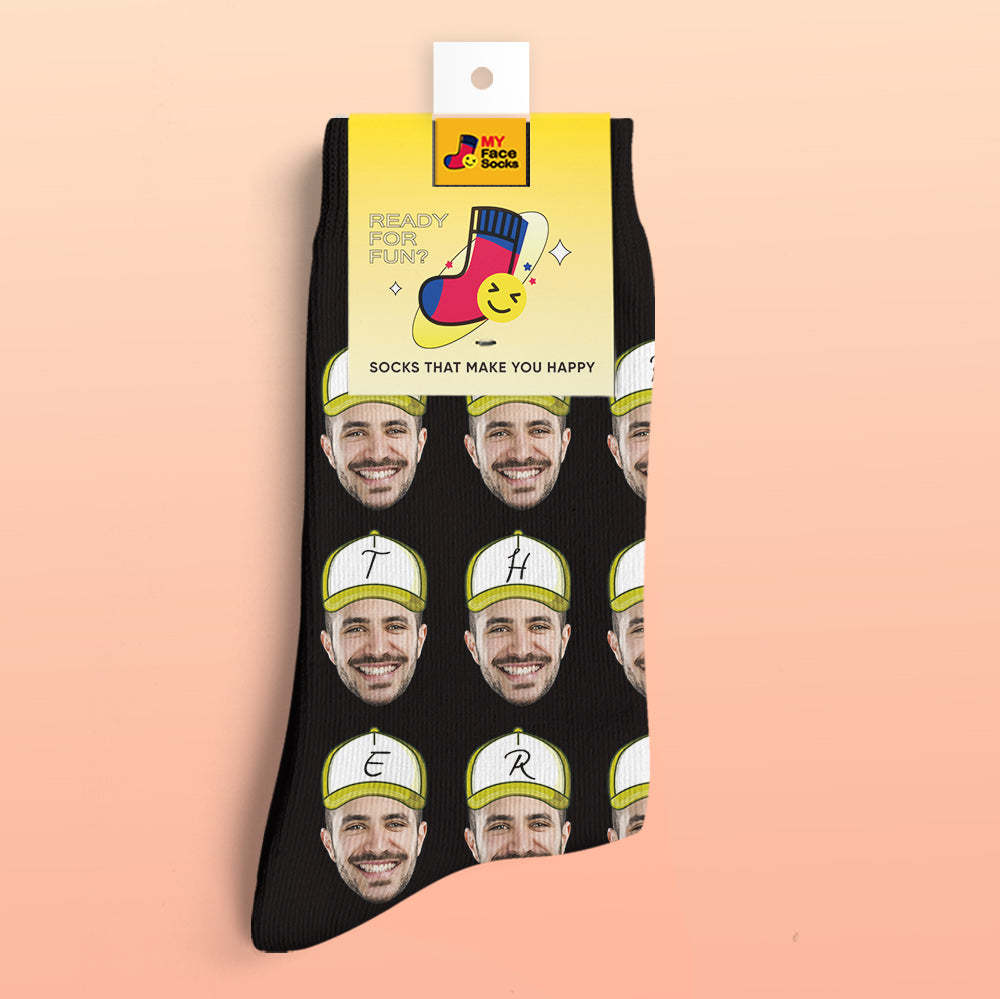 Custom 3D Digital Printed Socks Add Pictures and Name Father Face Socks - MyFaceSocksAu