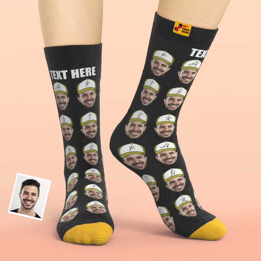 Custom 3D Digital Printed Socks Add Pictures and Name Father Face Socks - MyFaceSocksAu