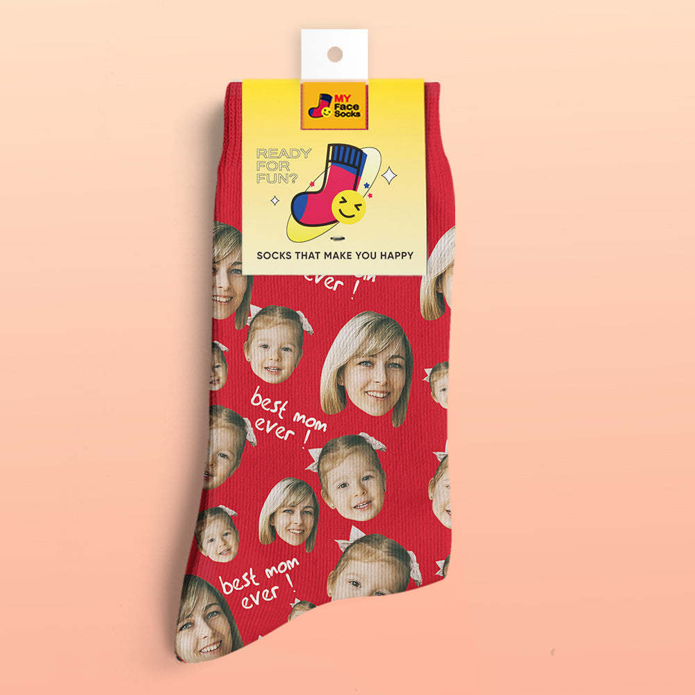 Custom 3D Digital Printed Socks Gifts For Mother Best Mom Ever - MyFaceSocksAu