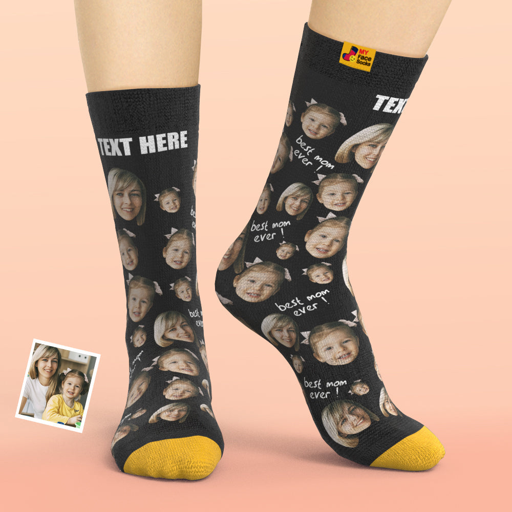 Custom 3D Digital Printed Socks Gifts For Mother Best Mom Ever