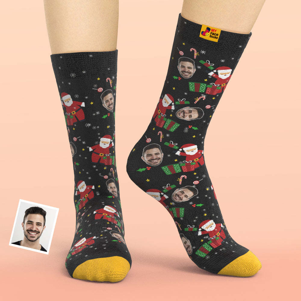 Custom 3D Digital Printed Socks Santa Funny Face Socks Christmas Surprise Gift - MyFaceSocksAu