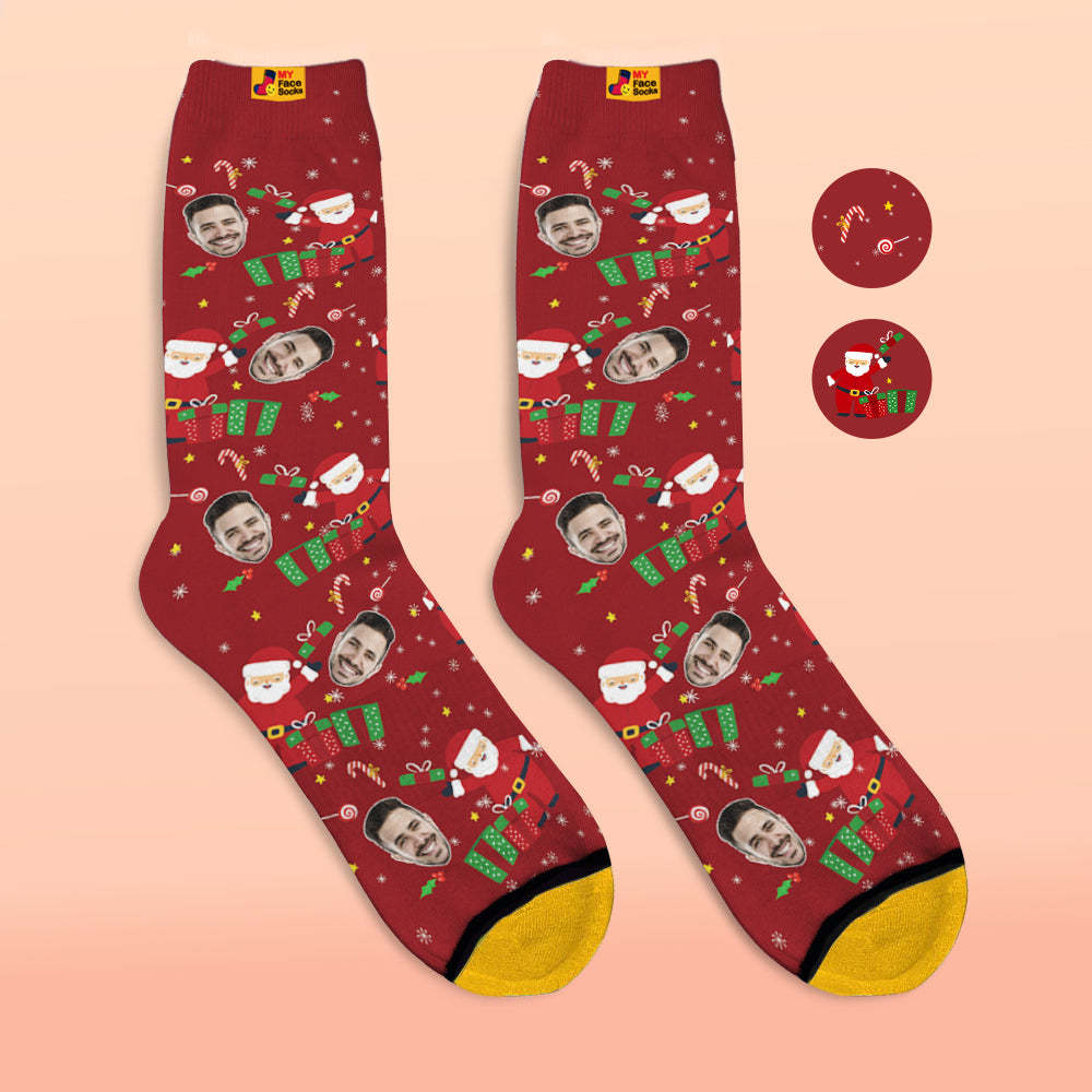 Custom 3D Digital Printed Socks Santa Funny Face Socks Christmas Surprise Gift - MyFaceSocksAu