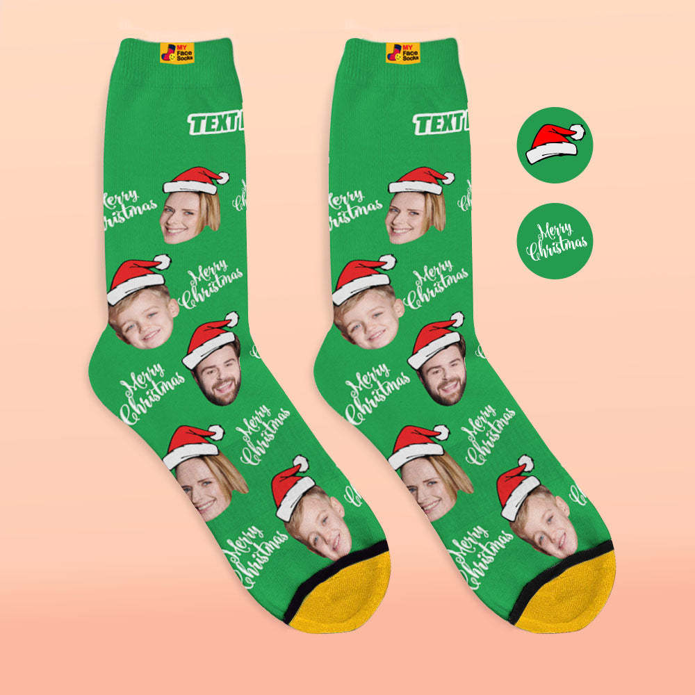 Custom 3D Digital Printed Socks Santa Socks Merry Christmas - MyFaceSocksAu