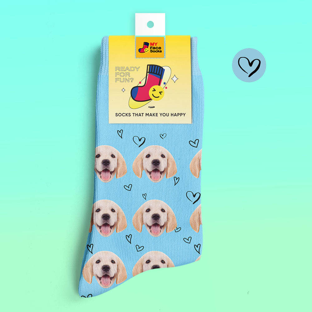 Custom 3D Digital Printed Socks Personalized Photo Socks Love Pet Socks - MyFaceSocksAu