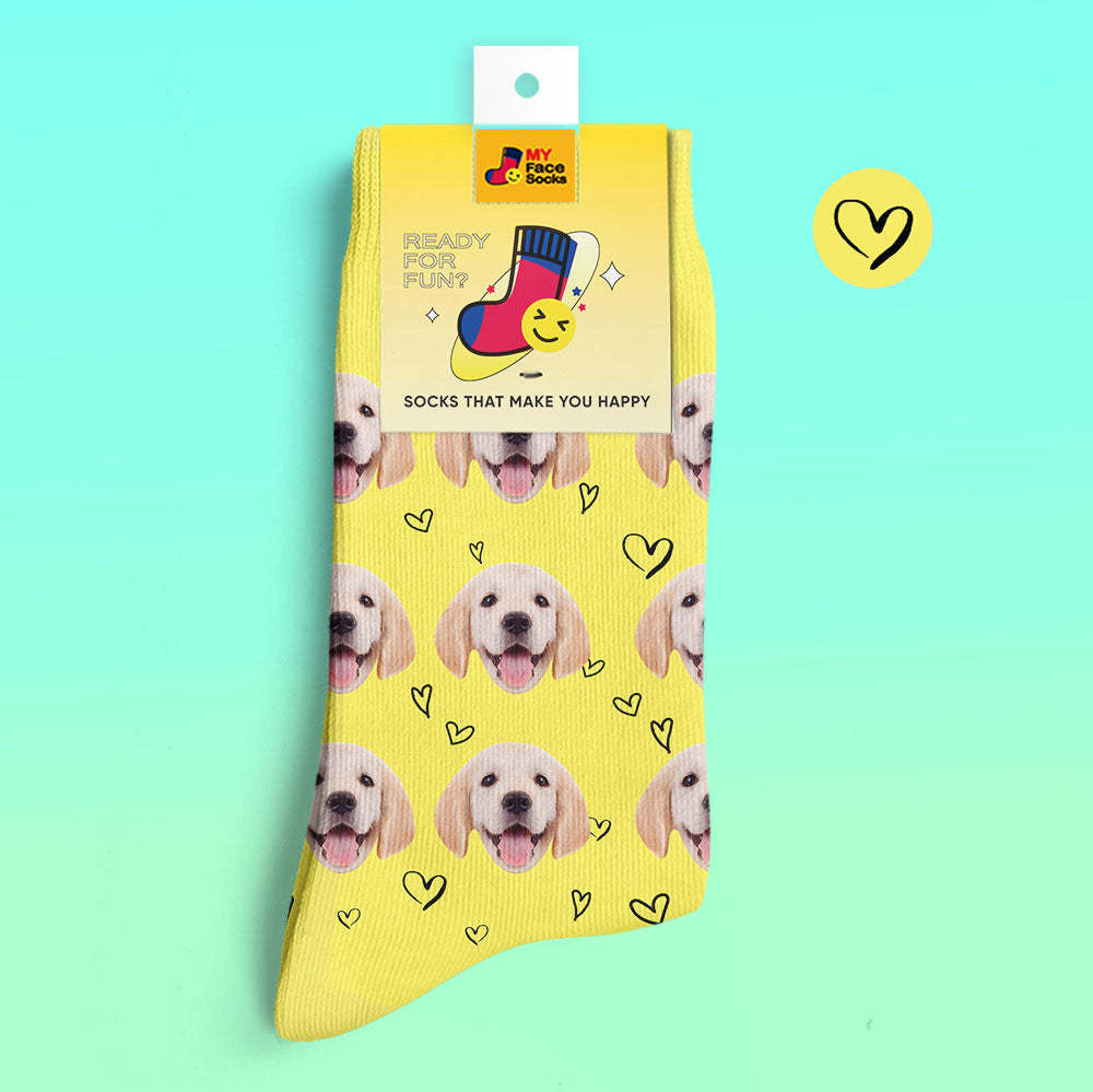 Custom 3D Digital Printed Socks Personalized Photo Socks Love Pet Socks - MyFaceSocksAu