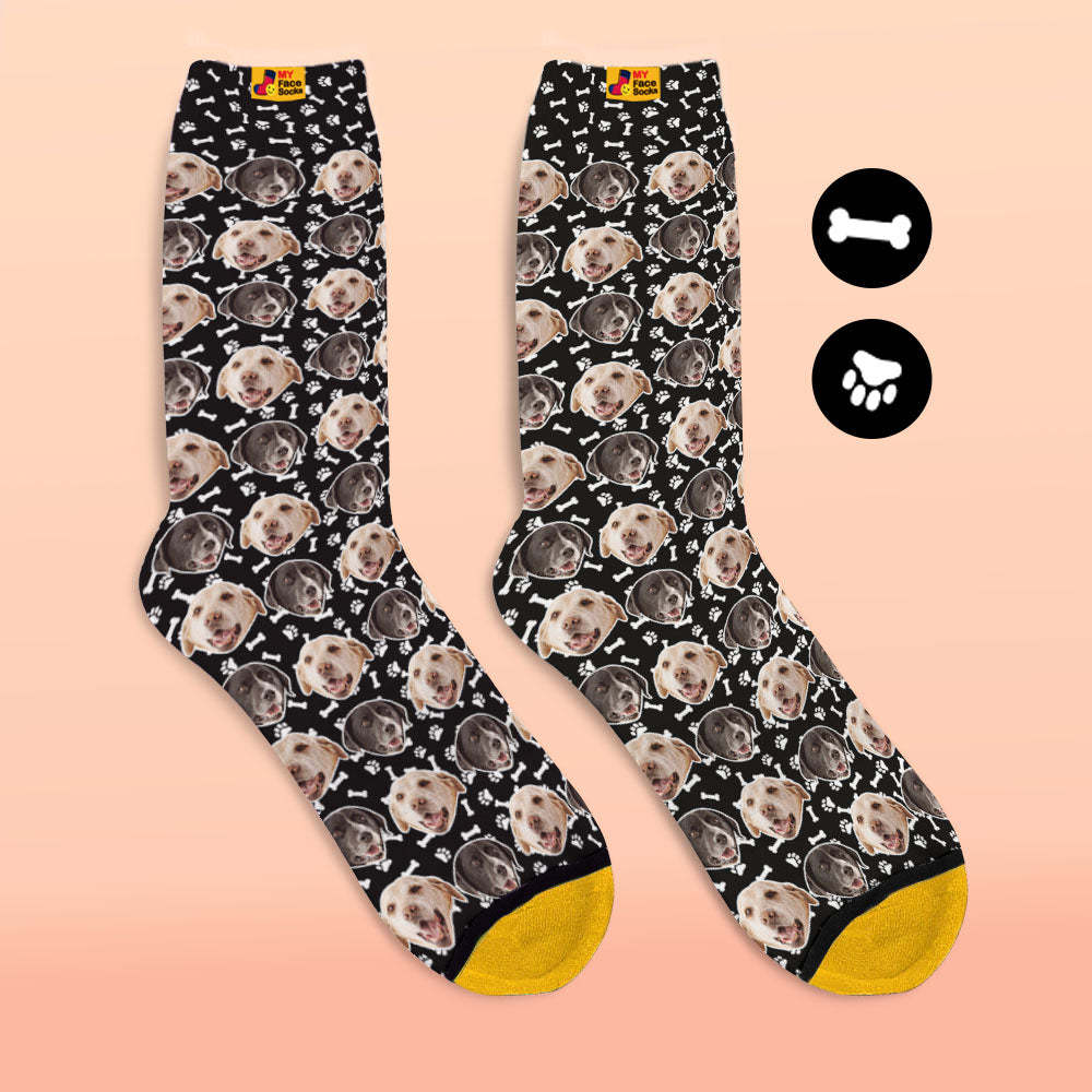 Custom 3D Digital Printed Socks Dog Socks Two Faces - MyFaceSocksAu