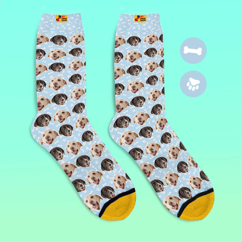 Custom 3D Digital Printed Socks Dog Socks Two Faces - MyFaceSocksAu