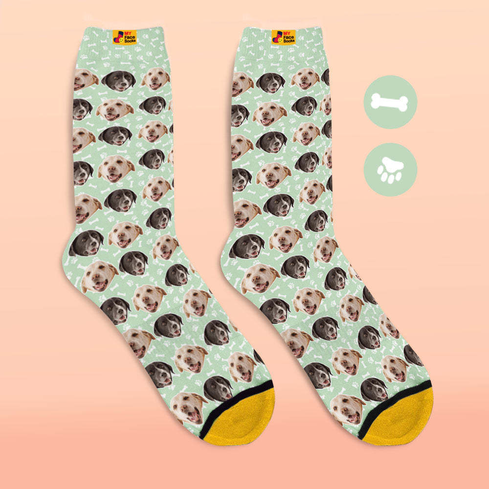 Custom 3D Digital Printed Socks Dog Socks Two Faces - MyFaceSocksAu