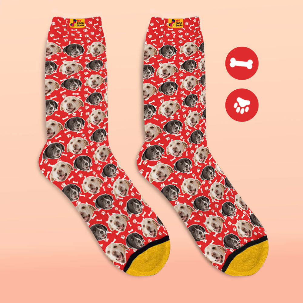 Custom 3D Digital Printed Socks Dog Socks Two Faces - MyFaceSocksAu