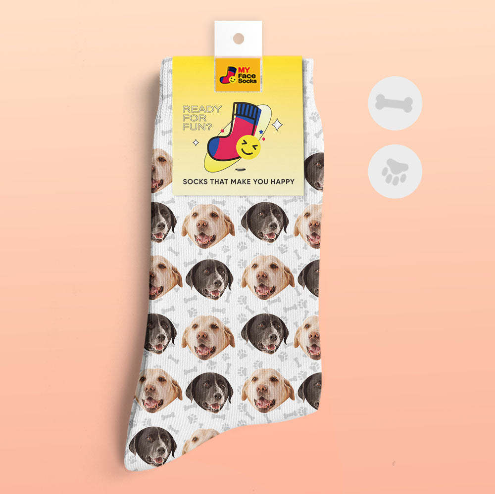 Custom 3D Digital Printed Socks Dog Socks Two Faces - MyFaceSocksAu