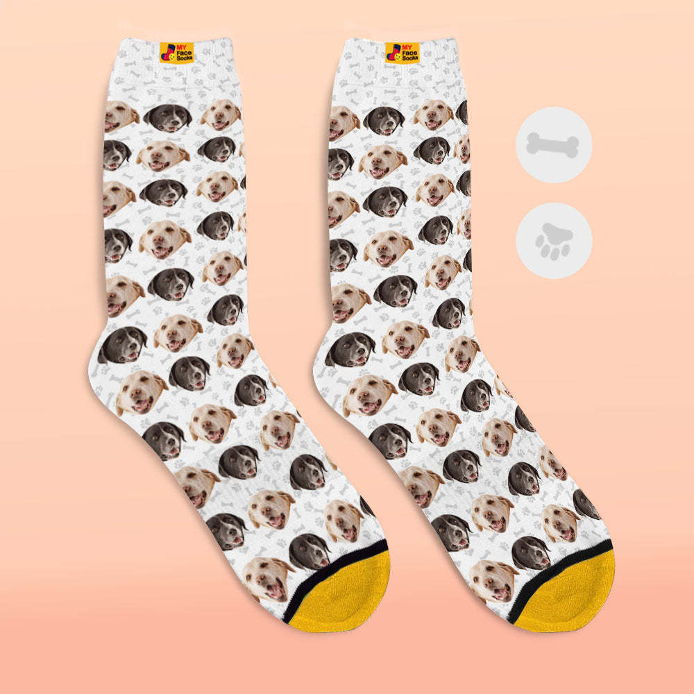 Custom 3D Digital Printed Socks Dog Socks Two Faces - MyFaceSocksAu