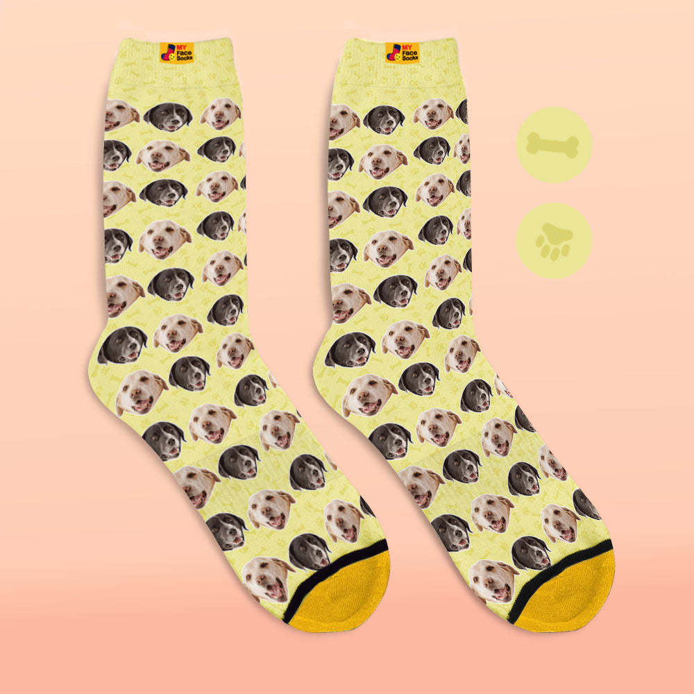 Custom 3D Digital Printed Socks Dog Socks Two Faces - MyFaceSocksAu