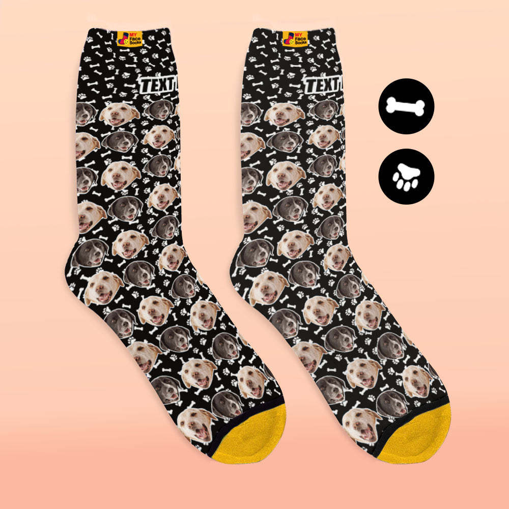 Custom 3D Digital Printed Socks Dog Socks Two Faces - MyFaceSocksAu