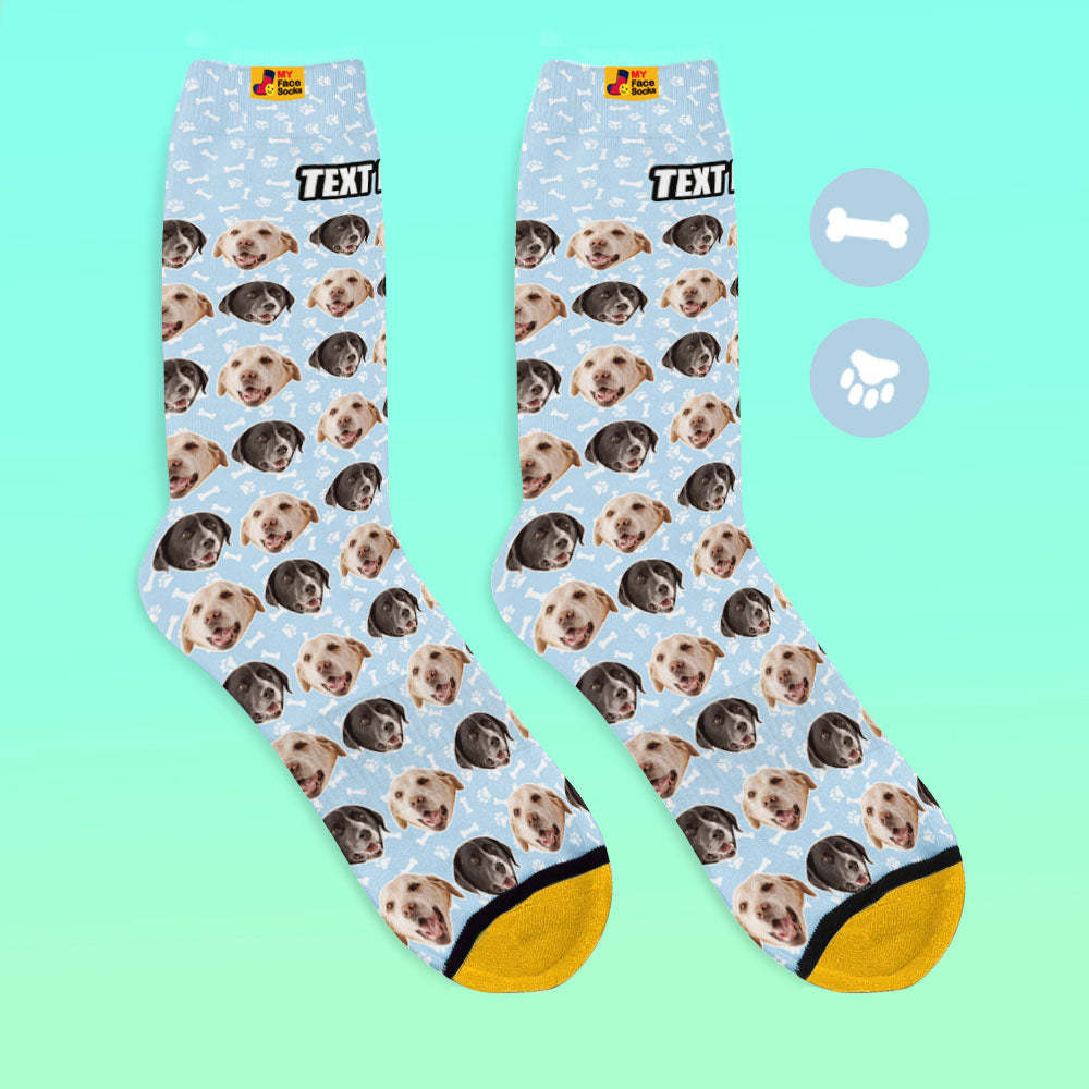 Custom 3D Digital Printed Socks Dog Socks Two Faces - MyFaceSocksAu