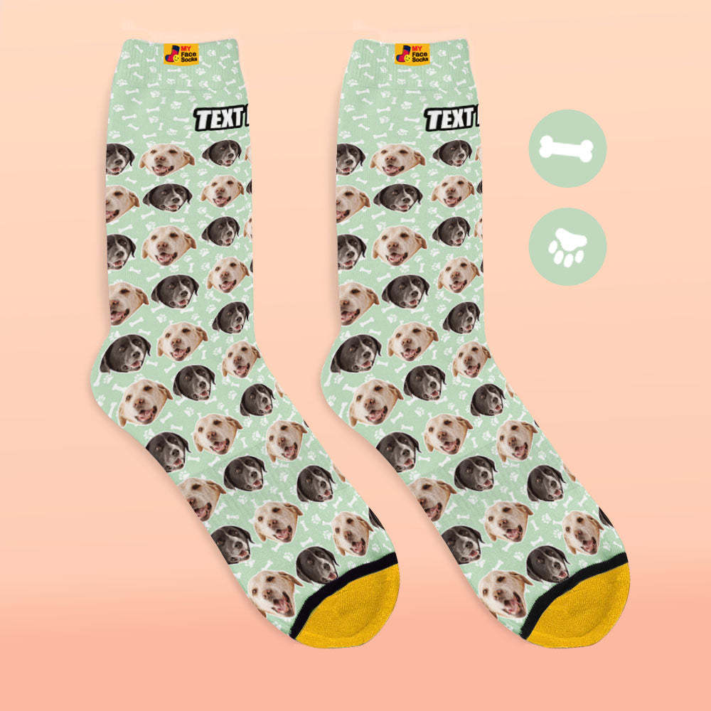 Custom 3D Digital Printed Socks Dog Socks Two Faces - MyFaceSocksAu