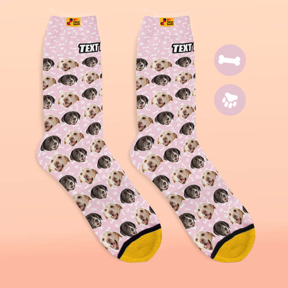 Custom 3D Digital Printed Socks Dog Socks Two Faces - MyFaceSocksAu