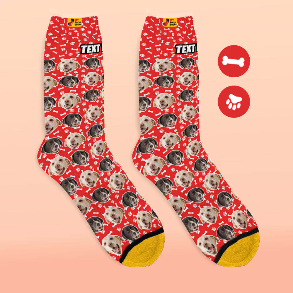 Custom 3D Digital Printed Socks Dog Socks Two Faces - MyFaceSocksAu