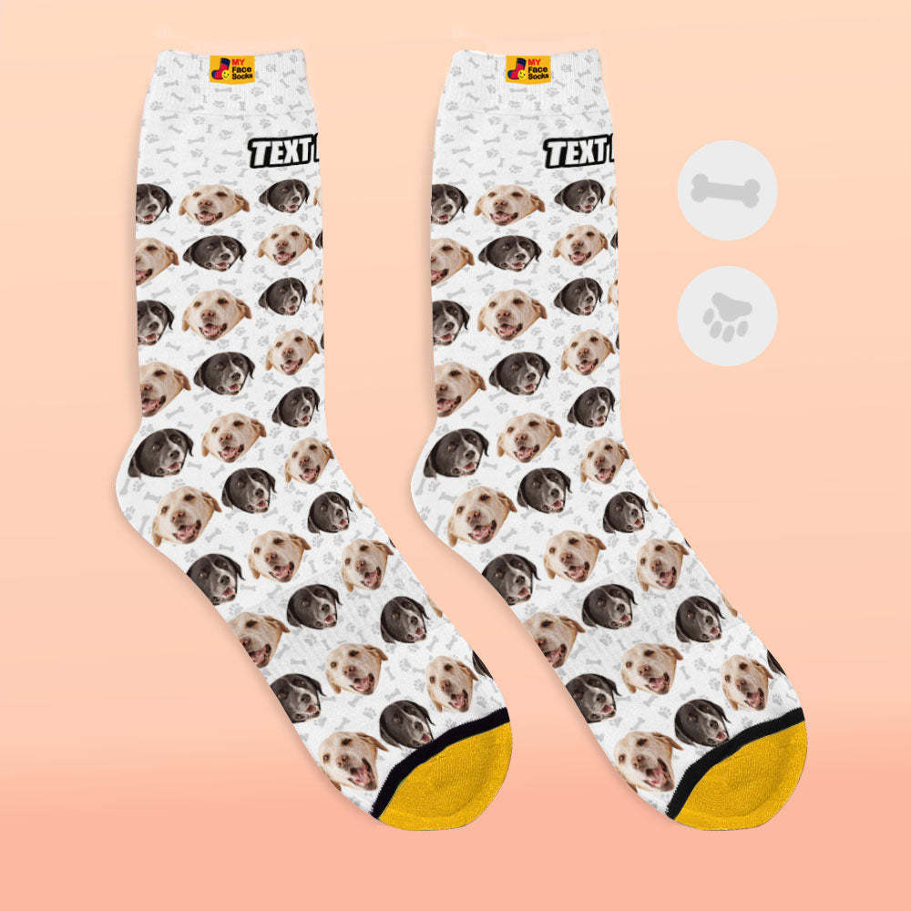 Custom 3D Digital Printed Socks Dog Socks Two Faces - MyFaceSocksAu