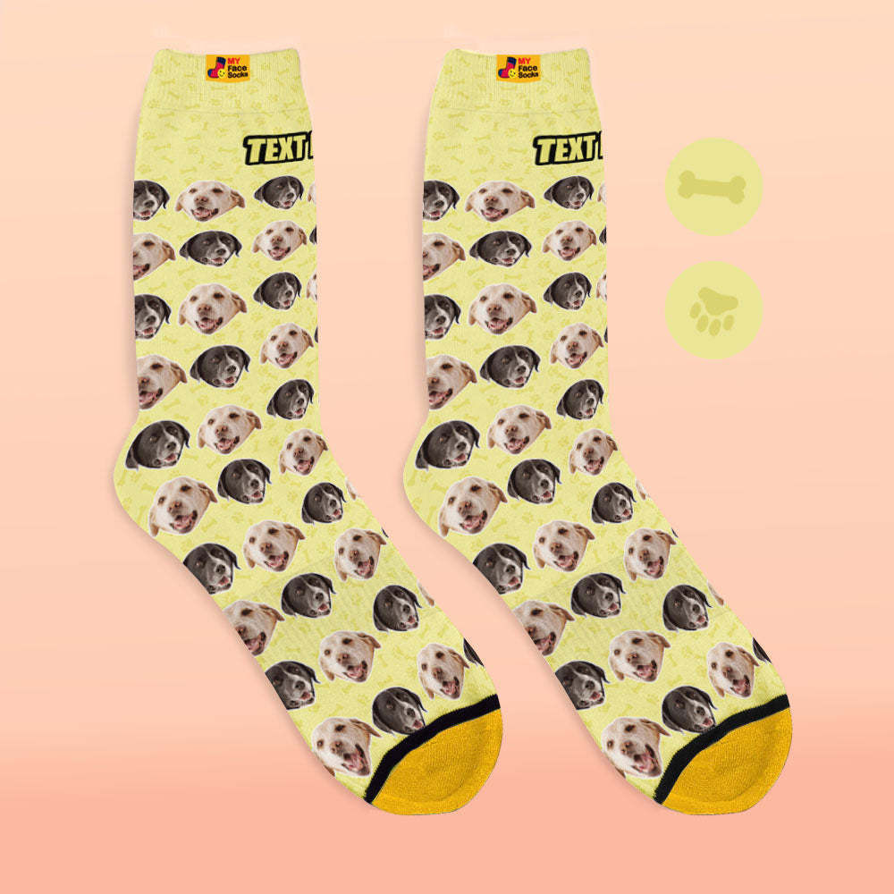 Custom 3D Digital Printed Socks Dog Socks Two Faces - MyFaceSocksAu