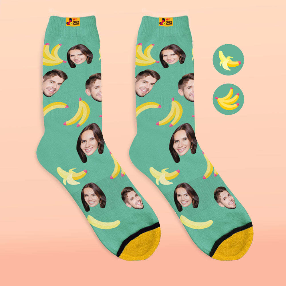 Custom 3D Digital Printed Socks My Face Socks Add Pictures and Name Banana - MyFaceSocksAu