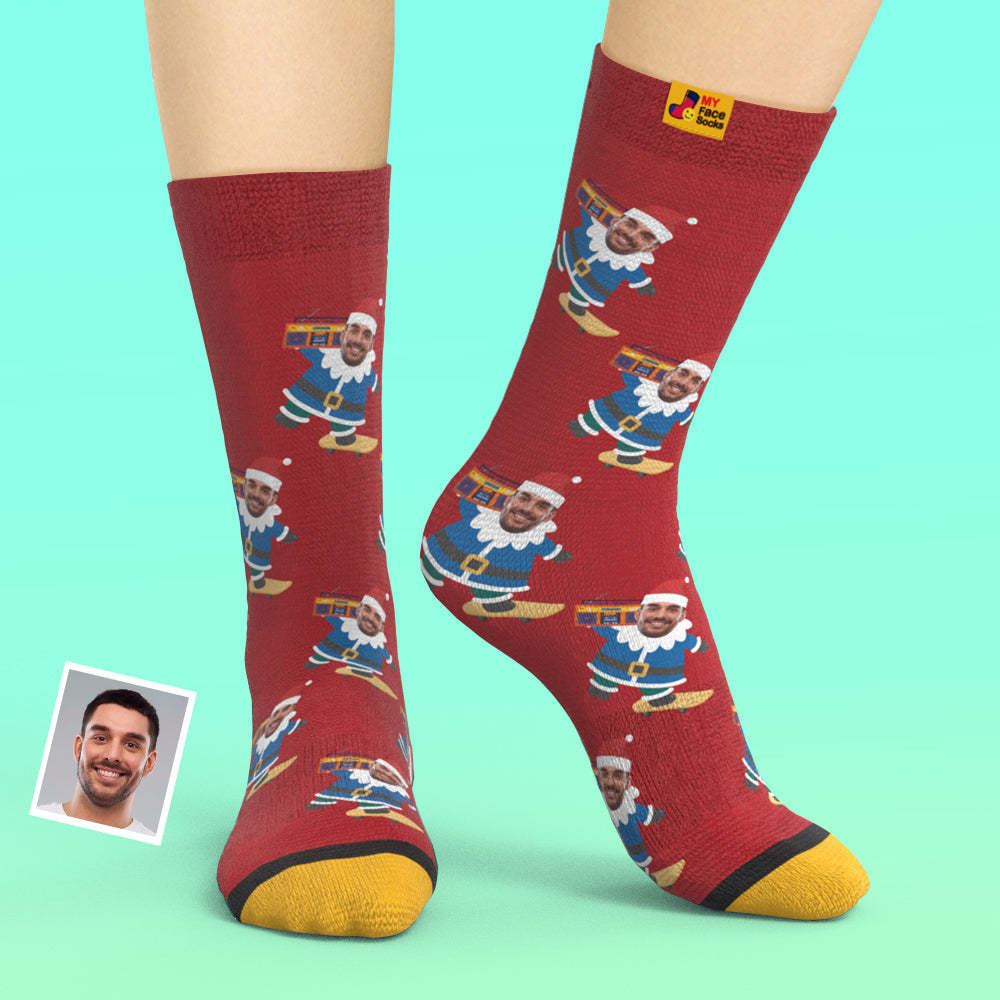 Christmas Gifts,Custom 3D Digital Printed Socks My Face Socks Add Pictures and Name Gnarly Gnome - MyFaceSocksAu
