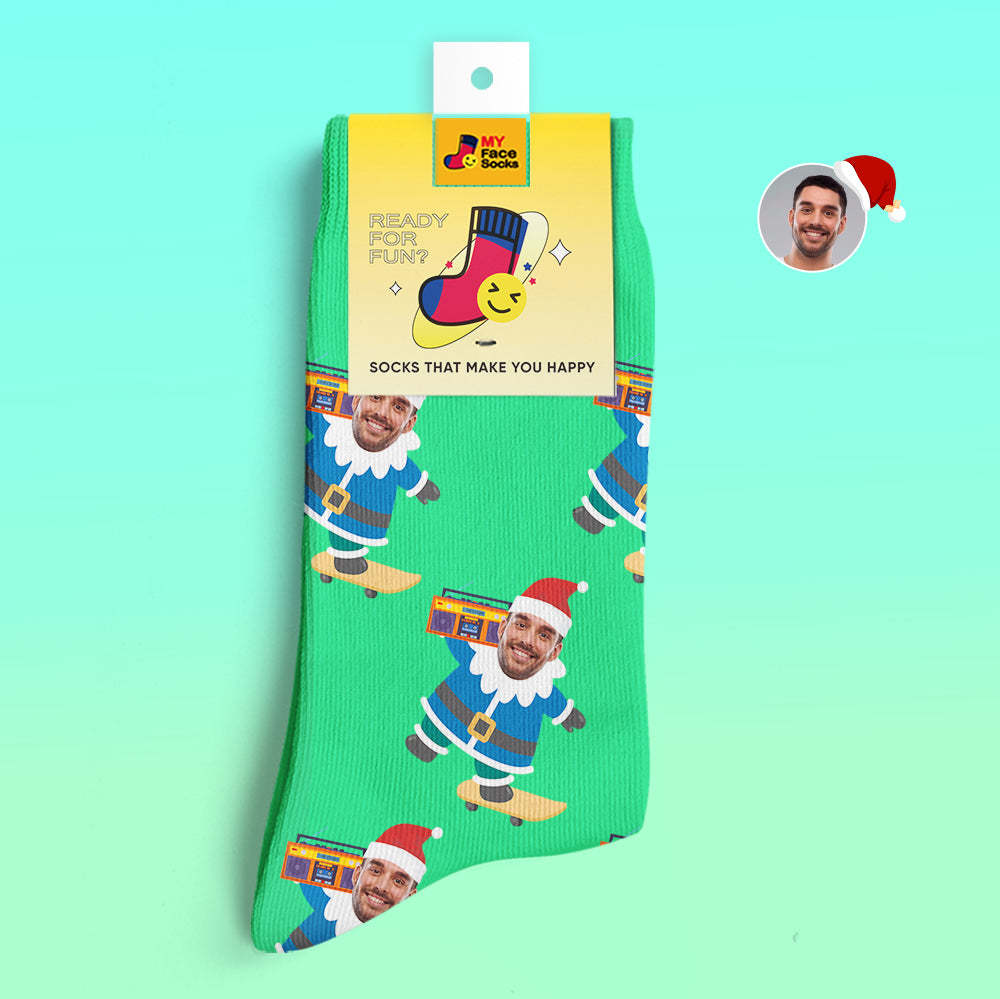 Christmas Gifts,Custom 3D Digital Printed Socks My Face Socks Add Pictures and Name Gnarly Gnome - MyFaceSocksAu