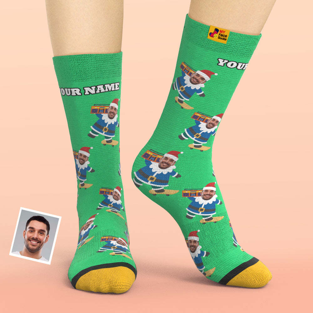 Christmas Gifts,Custom 3D Digital Printed Socks My Face Socks Add Pictures and Name Gnarly Gnome - MyFaceSocksAu