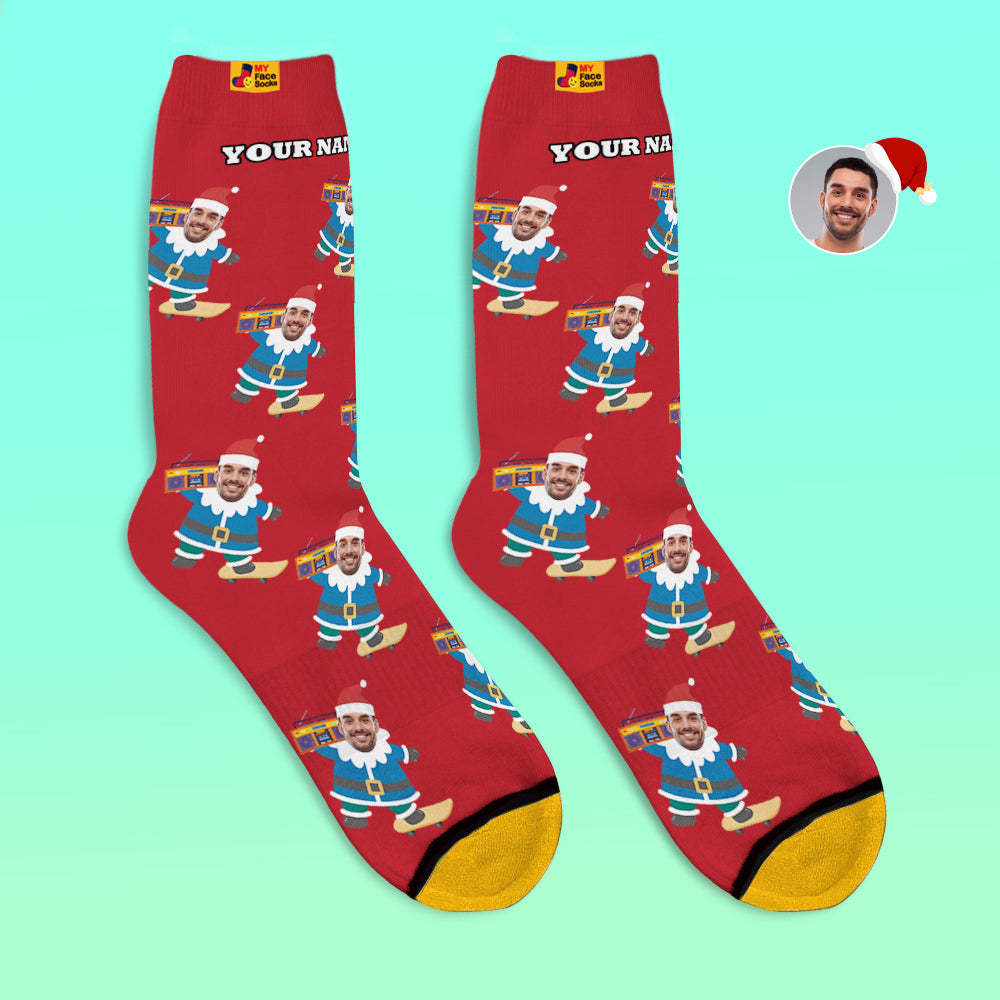 Christmas Gifts,Custom 3D Digital Printed Socks My Face Socks Add Pictures and Name Gnarly Gnome - MyFaceSocksAu