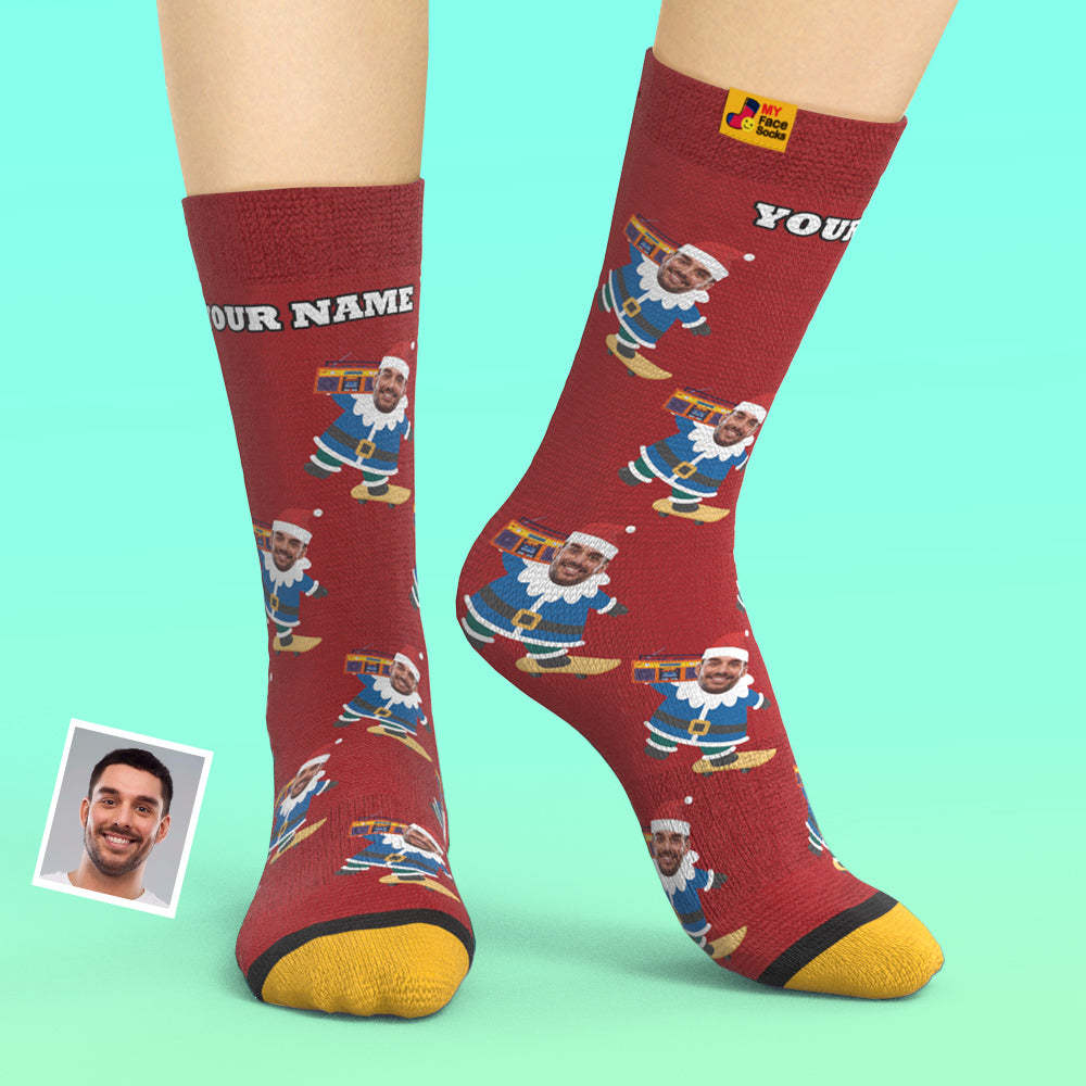 Christmas Gifts,Custom 3D Digital Printed Socks My Face Socks Add Pictures and Name Gnarly Gnome - MyFaceSocksAu
