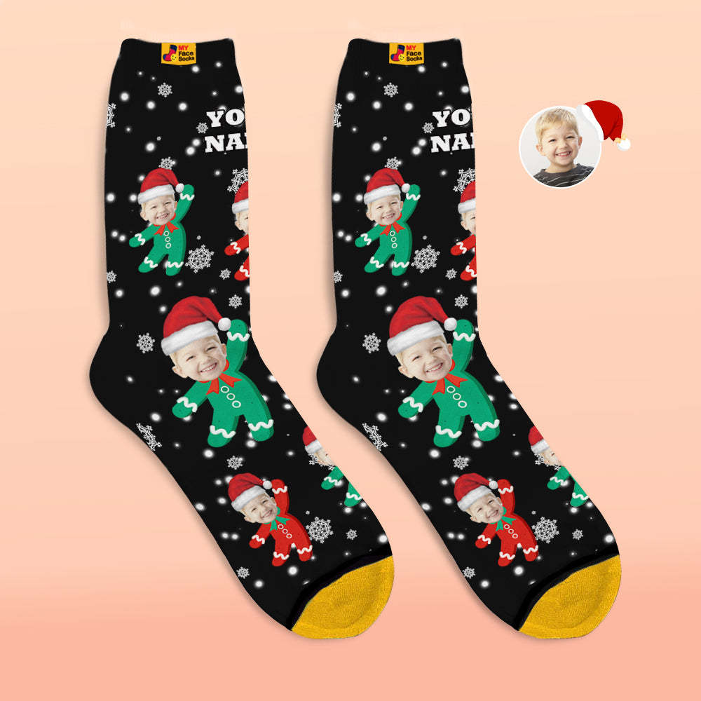 Custom 3D Digital Printed Socks Add Pictures and Name Kids Christmas Gift - MyFaceSocksAu