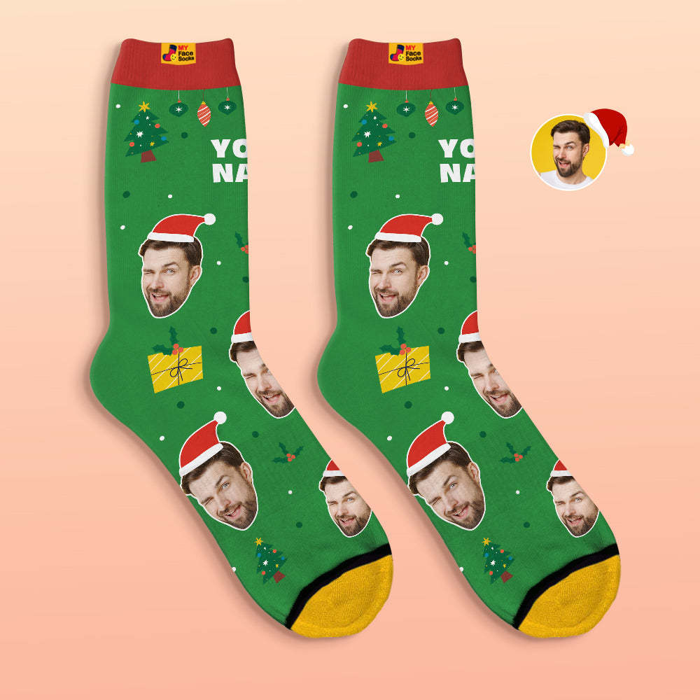 Custom 3D Digital Printed Socks Santa Claus Hats Christmas Gift - MyFaceSocksAu
