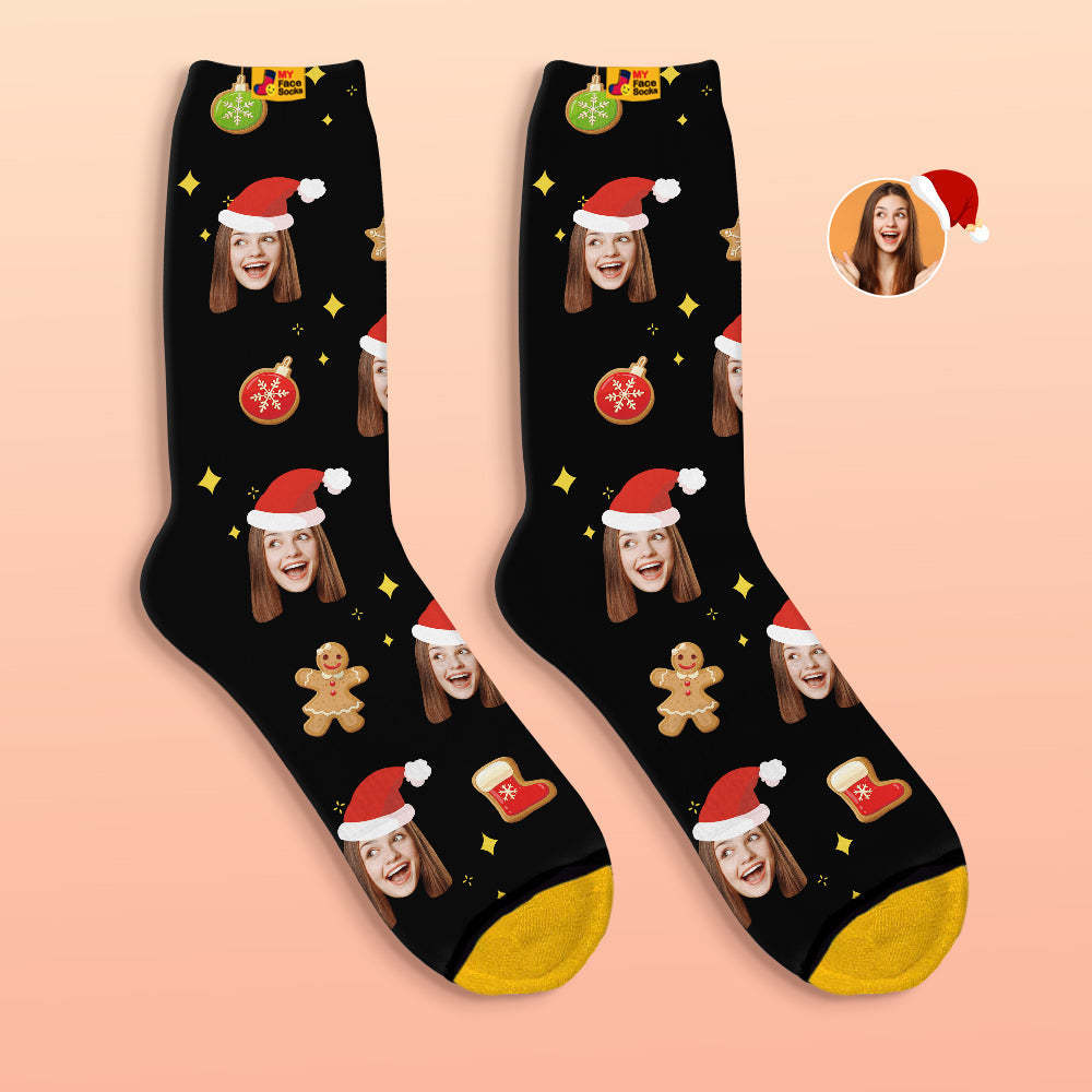 Custom 3D Digital Printed Socks Christmas Tree Decor Face Socks Funny Christmas Gift - MyFaceSocksAu