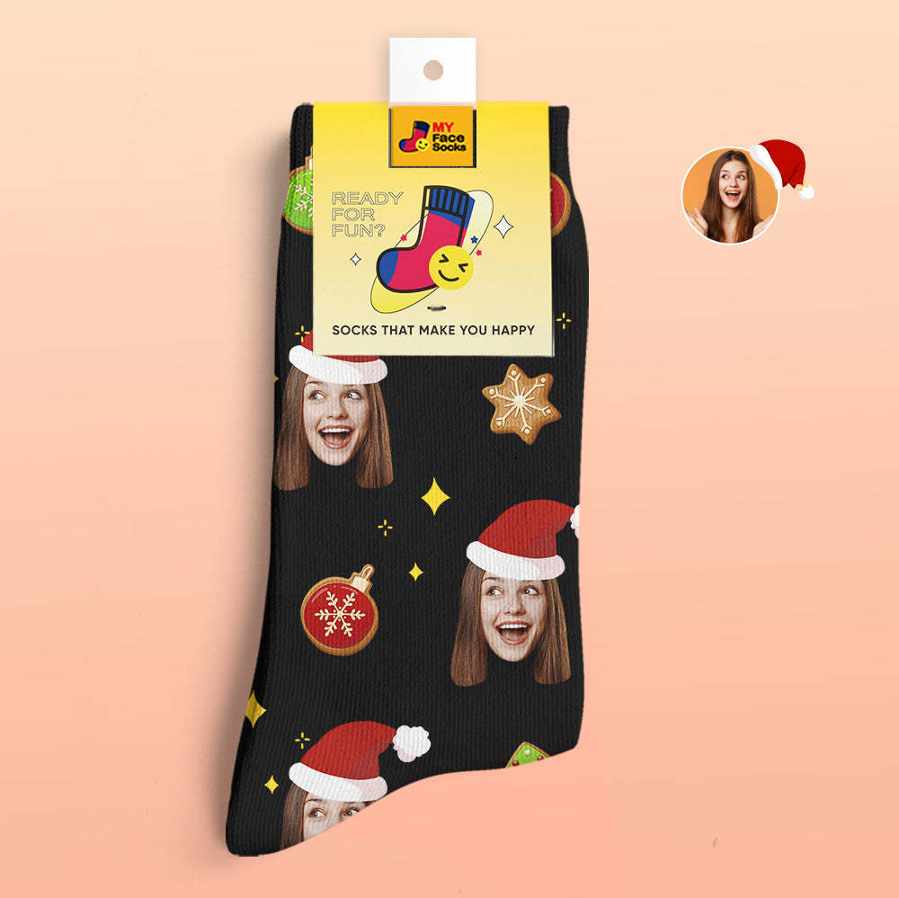 Custom 3D Digital Printed Socks Christmas Tree Decor Face Socks Funny Christmas Gift - MyFaceSocksAu