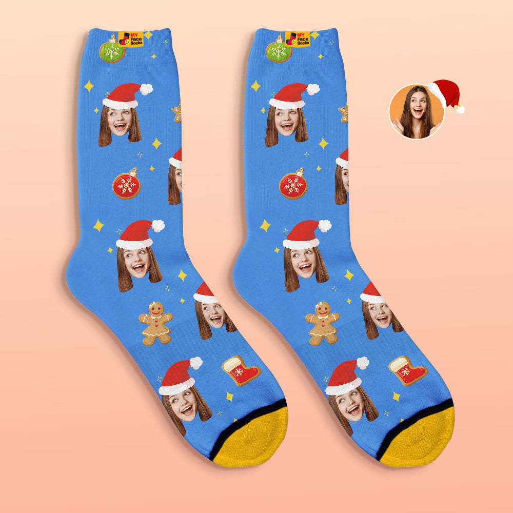 Custom 3D Digital Printed Socks Christmas Tree Decor Face Socks Funny Christmas Gift - MyFaceSocksAu