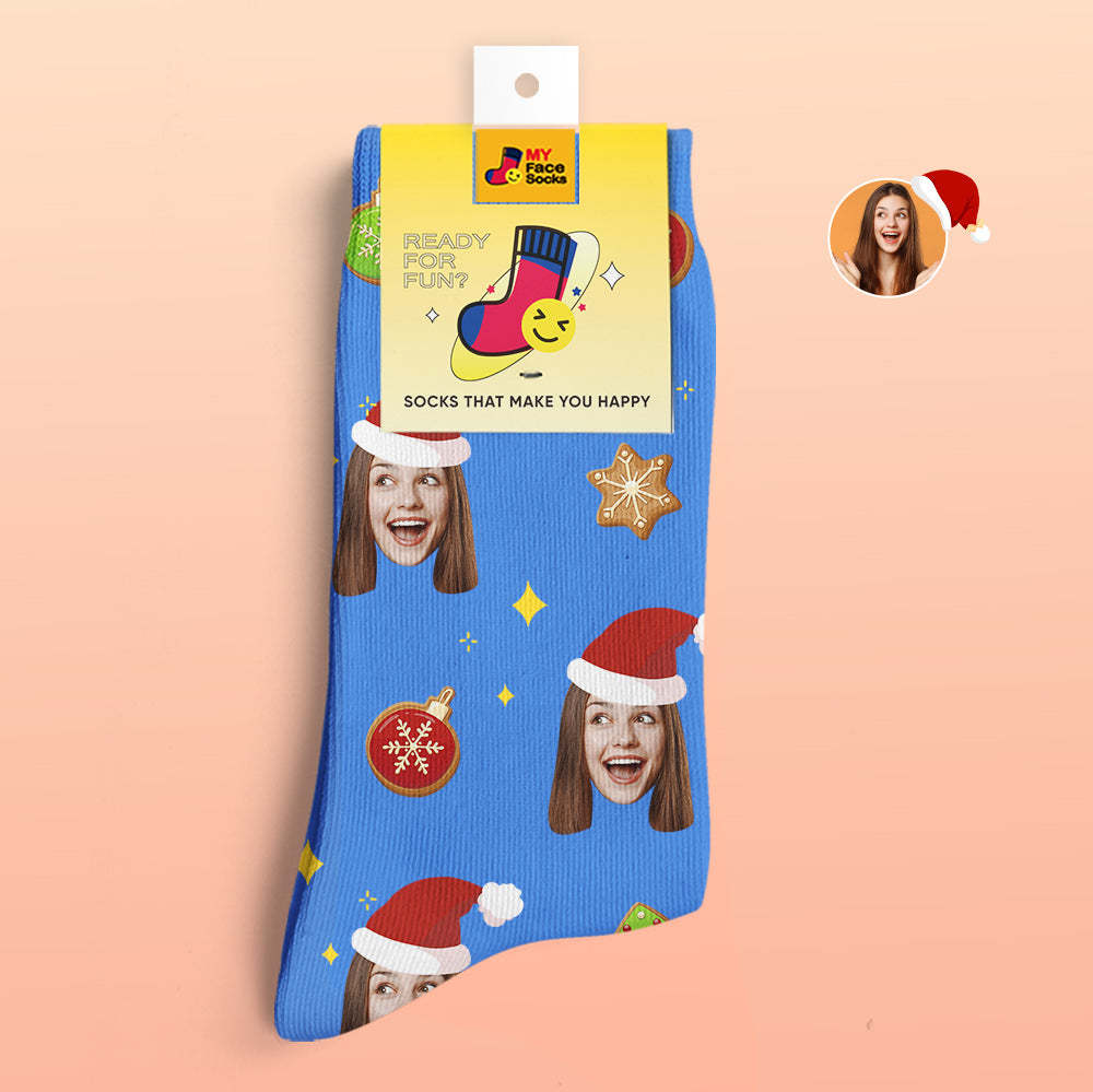 Custom 3D Digital Printed Socks Christmas Tree Decor Face Socks Funny Christmas Gift - MyFaceSocksAu